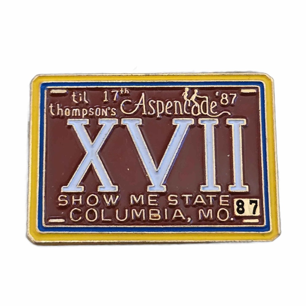 Seventeenth Annual Aspencade Rally Columbia Missouri Lapel Vest Hat Pin J23